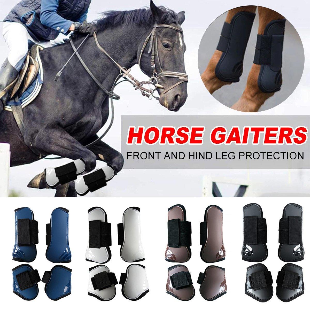 Farm Equipment: 4pcs Show Jumping Horse Leg Warmers Gaiters for Joint Protection Equine Gear - White
