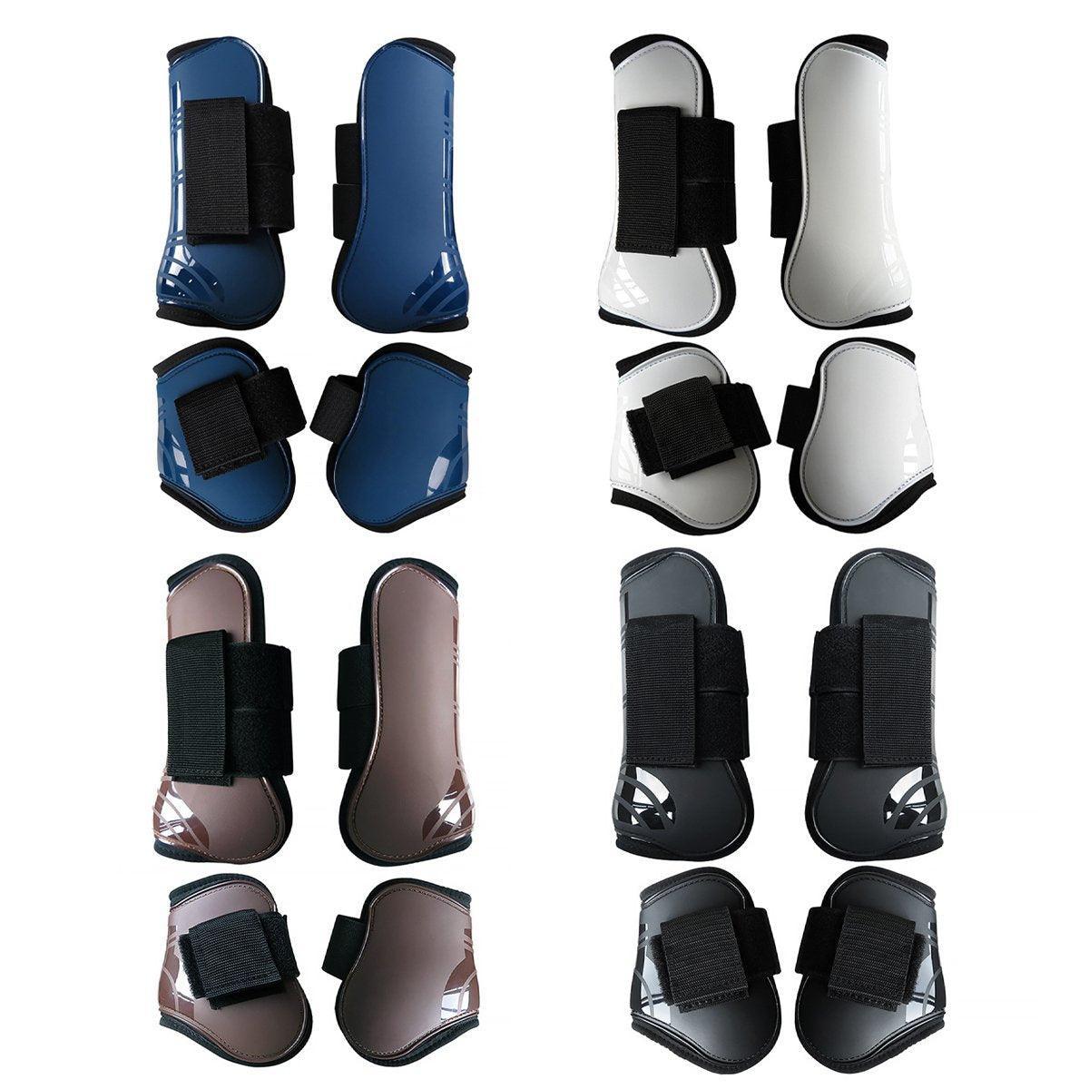 Farm Equipment: 4pcs Show Jumping Horse Leg Warmers Gaiters for Joint Protection Equine Gear - White
