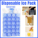 Food Storage: Disposable Ice Pack Bag 100PCS Water Injection Ice Cube Mold Tear Ice Grid