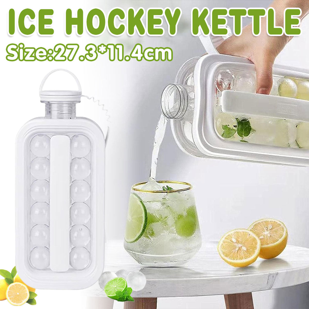 Food Storage: Portable Ice Hockey Pot Ice Cube Tray Water Bottle Clear Household Ice Maker