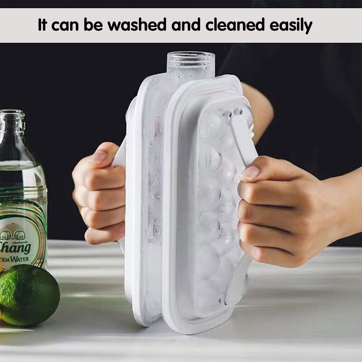 Food Storage: Portable Ice Hockey Pot Ice Cube Tray Water Bottle Clear Household Ice Maker