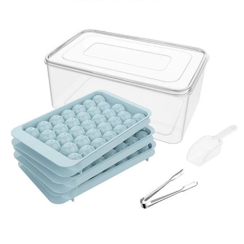 Food Storage: 3 Layer Ice Cube Tray Mold Home Ice Compartment Press for Freezer Storage