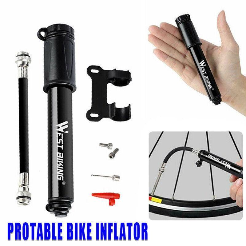 Bicycle Parts: Aluminium Mini Bicycle Air Pump Bike Hand Ball Inflator Portable Cycling Tyre