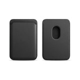 Phone Cases & Screen Protectors: Leather Card Holder Wallet Pocket for iPhone 14 13 Pro Max with Snap-On Attachment - Black