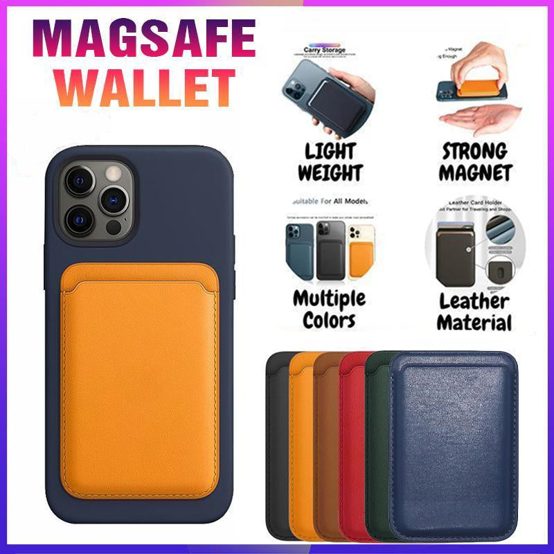 Phone Cases & Screen Protectors: Leather Card Holder Wallet Pocket for iPhone 14 13 Pro Max with Snap-On Attachment - Green