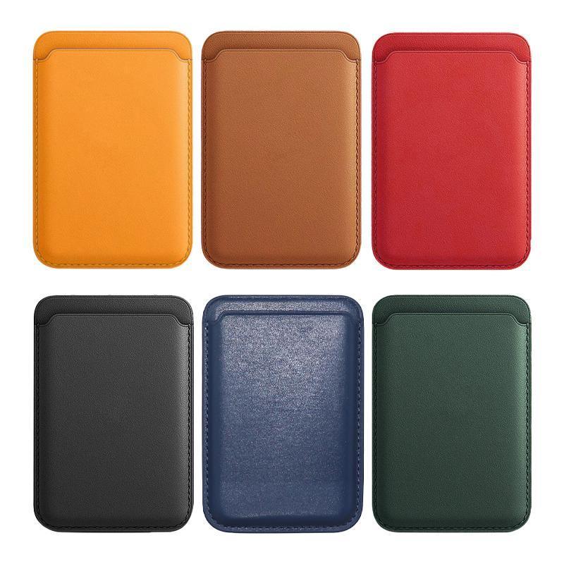 Phone Cases & Screen Protectors: Leather Card Holder Wallet Pocket for iPhone 14 13 Pro Max with Snap-On Attachment - Green