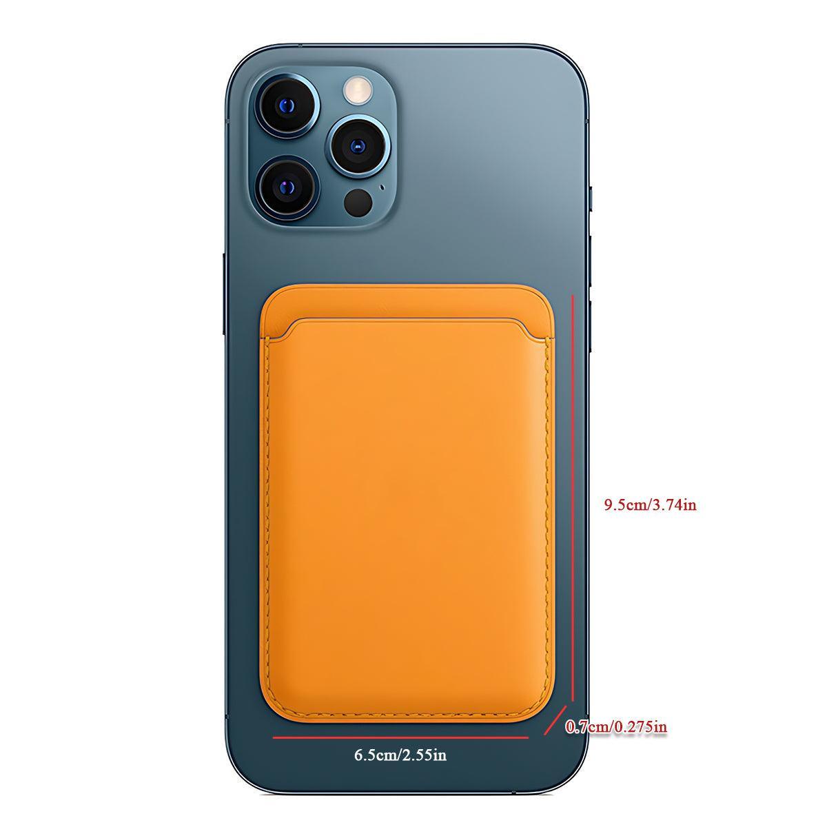 Phone Cases & Screen Protectors: Leather Card Holder Wallet Pocket for iPhone 14 13 Pro Max with Snap-On Attachment - Light Brown