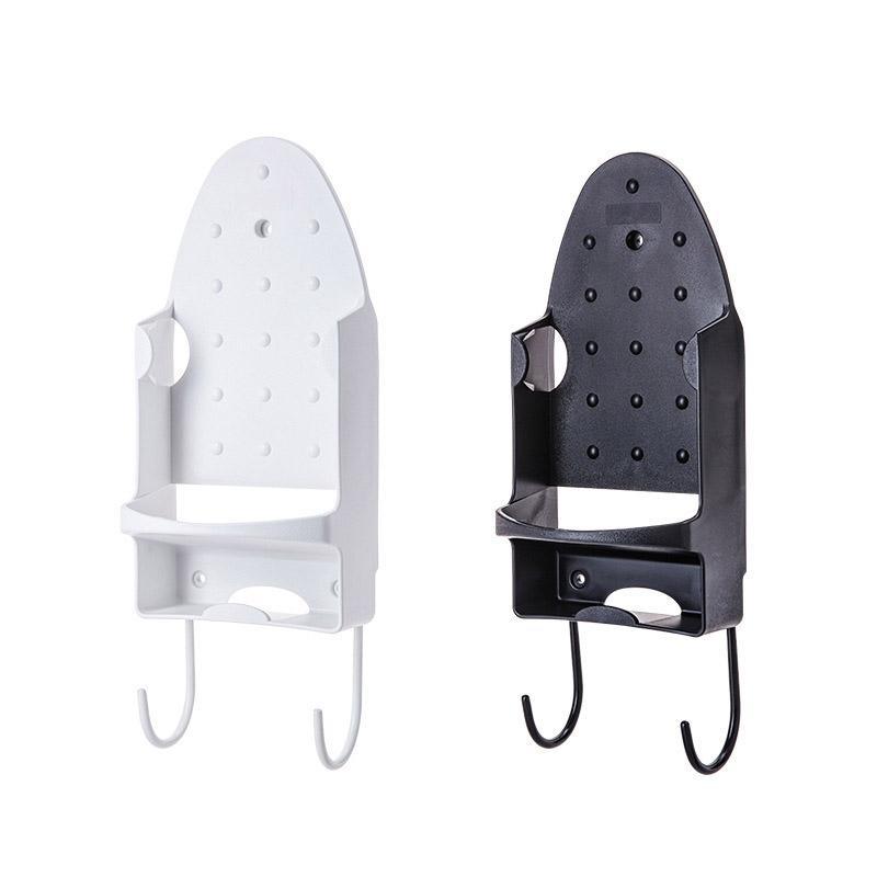 Irons & Ironing Systems: Iron Stand Double Hook Storage Rack Hanging Iron Holder for Home Organisation - White