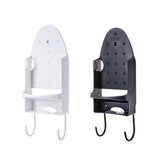 Irons & Ironing Systems: Iron Stand Double Hook Storage Rack Hanging Iron Holder for Home Organisation - White
