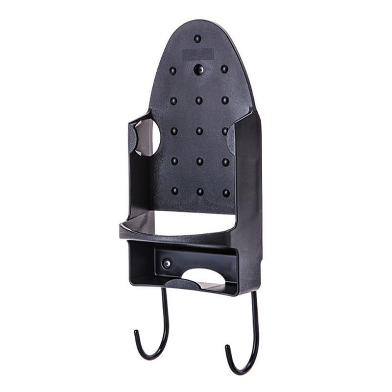 Irons & Ironing Systems: Iron Stand Double Hook Storage Rack Hanging Iron Holder for Home Organisation - White