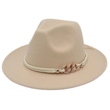 Women's Sleepwear: Jazz Hat Autumn Winter Retro Large Brim Hat for Men and Women Stylish Headwear - Beige