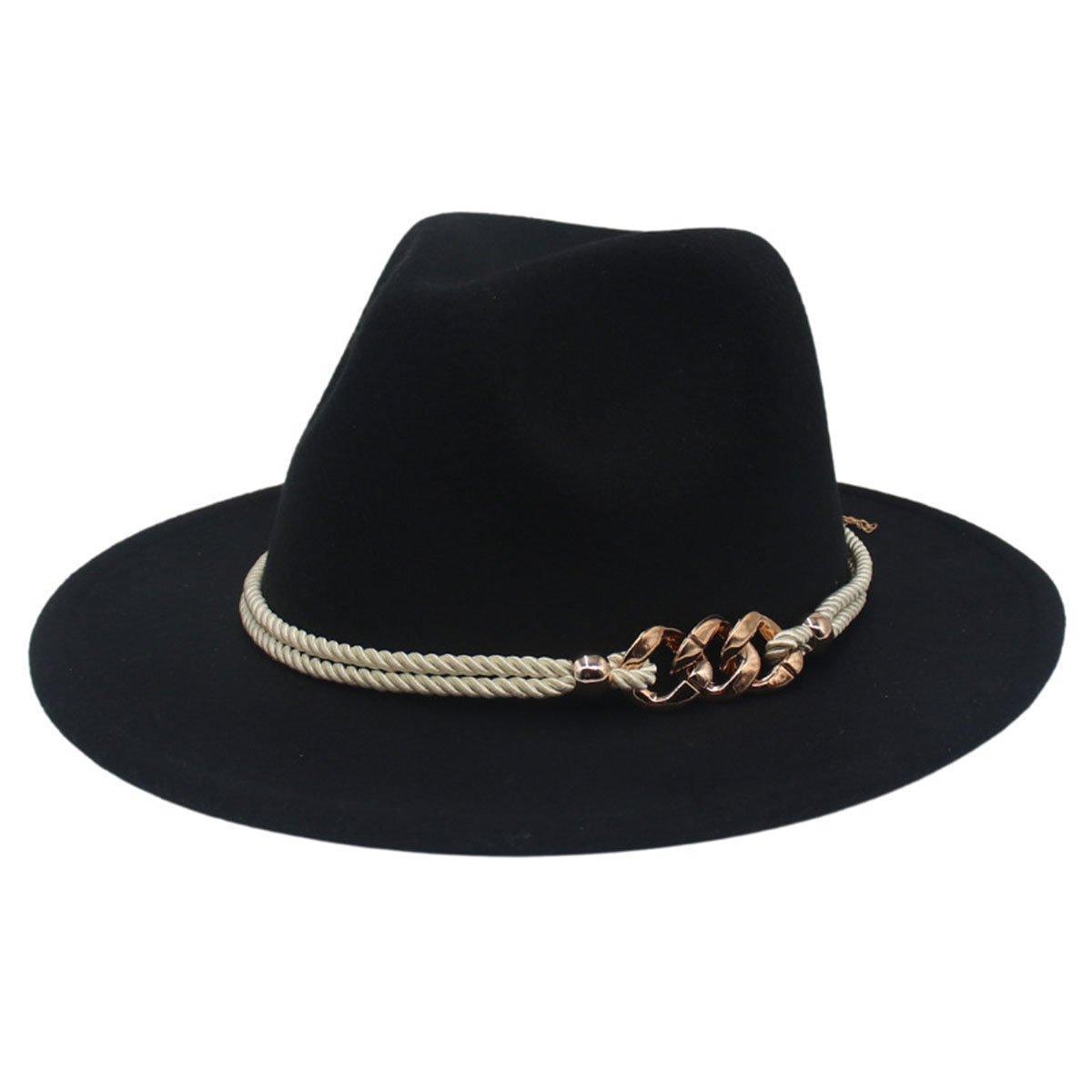 Women's Sleepwear: Jazz Hat Autumn Winter Retro Large Brim Hat for Men and Women Stylish Headwear - Beige