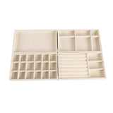 Storage Boxes: 4PCS Flannel Jewelry Storage Trays Necklace Ring Earrings Organizer