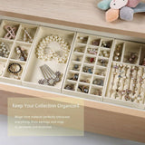 Storage Boxes: 4PCS Flannel Jewelry Storage Trays Necklace Ring Earrings Organizer