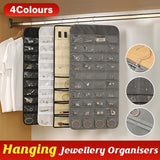 Clothing & Wardrobe Storage: 48 Pockets Jewelry Hanging Storage Organizer Holder Earring Display Pouch Bag - White