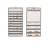 Clothing & Wardrobe Storage: 48 Pockets Jewelry Hanging Storage Organizer Holder Earring Display Pouch Bag - White