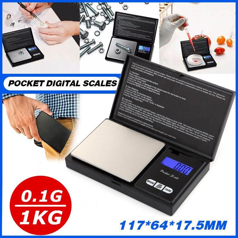 Kitchen Scales: Mini Digital Pocket Scale 0.1g to 1000g Precision Jewellery Kitchen Herb Weighing Tool