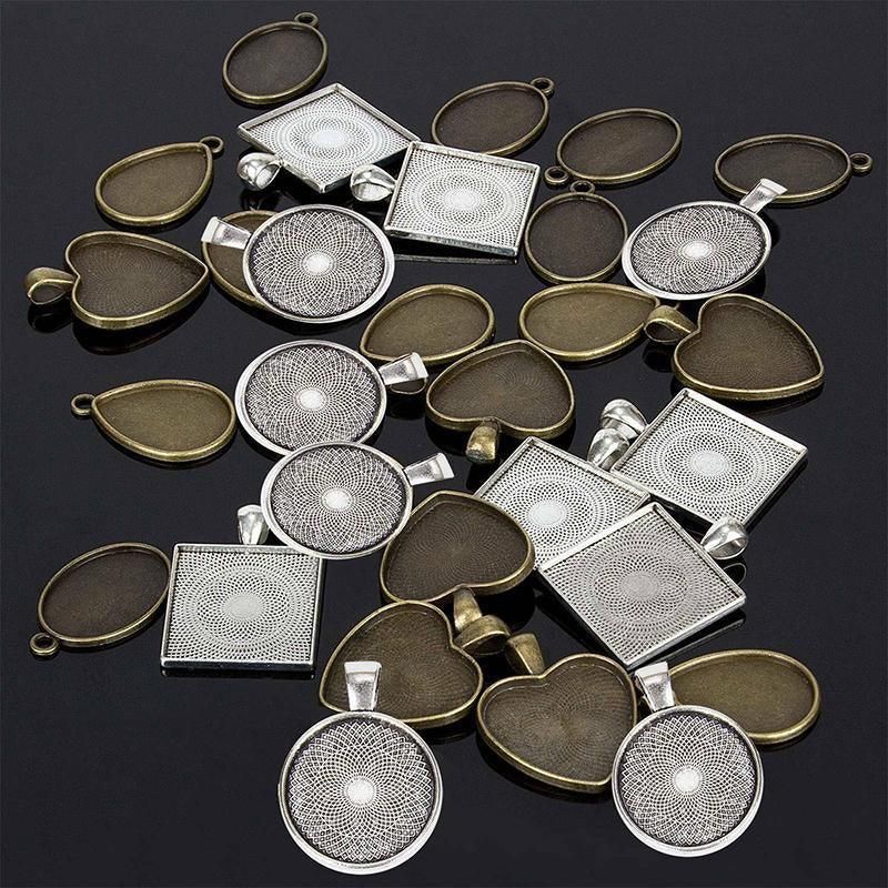 31 Pcs DIY Resin Casting Mould and Pendant Tray Kit for Jewellery Making