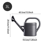 3L Gray Retro Watering Can Long Spout Large Capacity Shower Kettle for Garden