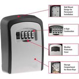 Safes & Lock Boxes: Combination Key Box with Combination Lock for Home Office Security Storage - Grey