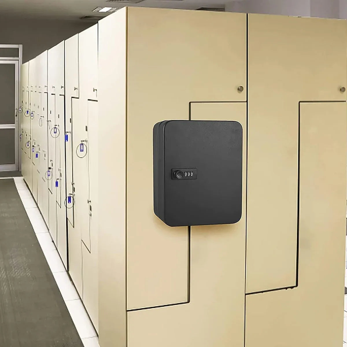 28 Key Wall Mounted Combination Key Cabinet Steel Storage Box Home Office