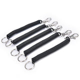 Novelty Gifts: 4Pcs Elastic Phone Elastic Spiral Spring Coil Strap Rope Lanyard Key Chain Black