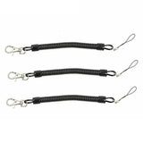 Novelty Gifts: 4Pcs Elastic Phone Elastic Spiral Spring Coil Strap Rope Lanyard Key Chain Black
