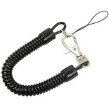 Novelty Gifts: 4Pcs Elastic Phone Elastic Spiral Spring Coil Strap Rope Lanyard Key Chain Black