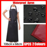 Aprons: Heavy Duty PVC Waterproof Apron for Kitchen Butcher Cleaning 6pcs 106x68cm - Red