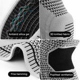 Supports & Braces: Black Knee Brace Knee Compression Sleeve Professional Sports Silicone Knee Support - XL