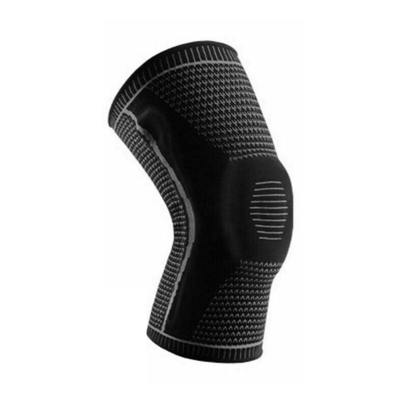 Supports & Braces: Black Knee Brace Knee Compression Sleeve Professional Sports Silicone Knee Support - M