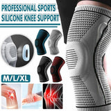 Supports & Braces: Red Knee Brace Knee Compression Sleeve Professional Sports Silicone Knee Support - XL