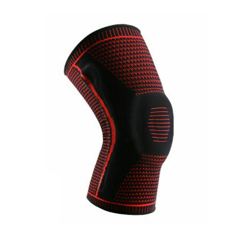 Supports & Braces: Red Knee Brace Knee Compression Sleeve Professional Sports Silicone Knee Support - XL