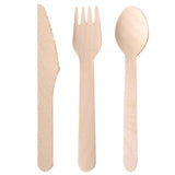 Outdoor Lights: Wooden Cutlery Set Disposable Bamboo Wood Bulk Buy Forks Spoons Knives Party - 100PCS Knives