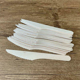 Outdoor Lights: Wooden Cutlery Set Disposable Bamboo Wood Bulk Buy Forks Spoons Knives Party - 100PCS Knives