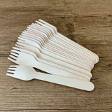 Outdoor Lights: Wooden Cutlery Set Disposable Bamboo Wood Bulk Buy Forks Spoons Knives Party - 100PCS Knives