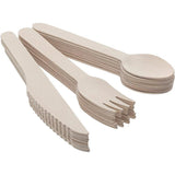 Outdoor Lights: Wooden Cutlery Set Disposable Bamboo Wood Bulk Buy Forks Spoons Knives Party - 100PCS Knives