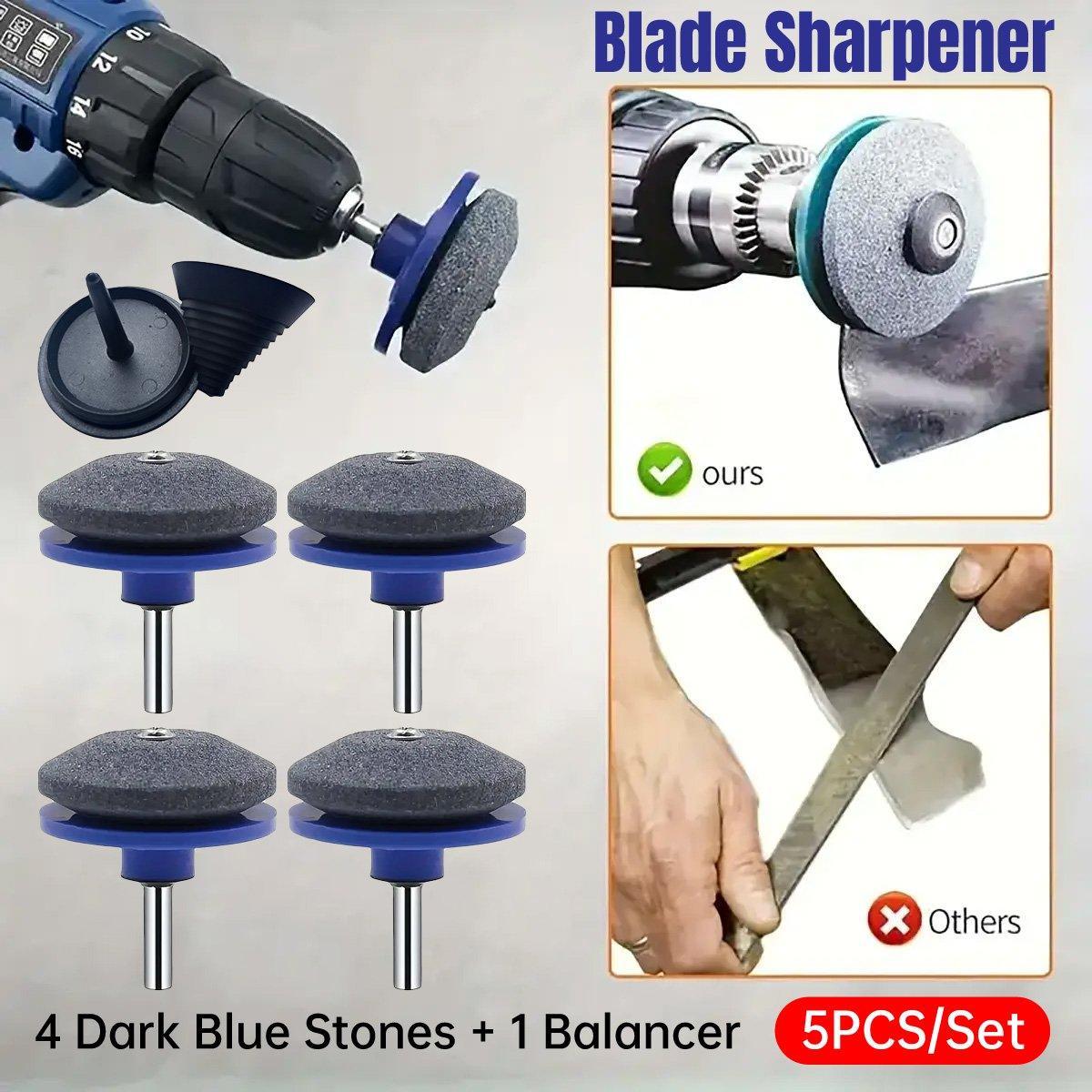 Tool Blades: 5PCS Lawn Mower Blade Sharpener Wind Powered Balancer Hardware Sharpening Tool