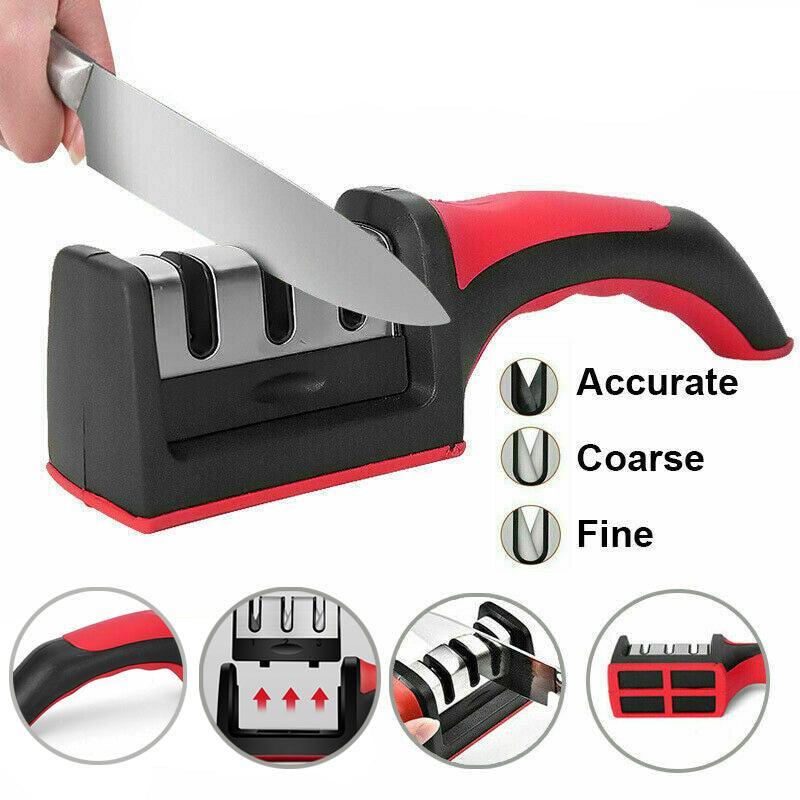 Cutters: Au Knife Sharpener 3 Stage Kitchen Diamond Sharp Knives Scissor Sharpening Tool