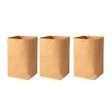 3pcs Washable Kraft Paper Storage Bag for Kitchen Desktop Refrigerator Organizer - S-Square
