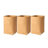 3pcs Washable Kraft Paper Storage Bag for Kitchen Desktop Refrigerator Organizer - XL-Square