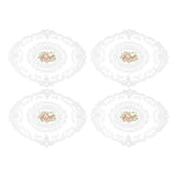 Hardware Hooks: 4 Pack Retro Lace Oval Placemats 31x42cm French Crochet Doilies 4 Colors Set - Sky Blue
