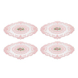 Hardware Hooks: 4 Pack Retro Lace Oval Placemats 31x42cm French Crochet Doilies 4 Colors Set - Sky Blue