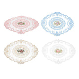 Hardware Hooks: 4 Pack Retro Lace Oval Placemats 31x42cm French Crochet Doilies 4 Colors Set - White