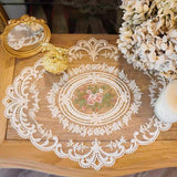 Hardware Hooks: 4 Pack Retro Lace Oval Placemats 31x42cm French Crochet Doilies 4 Colors Set - White