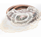 Hardware Hooks: 4 Pack Retro Lace Oval Placemats 31x42cm French Crochet Doilies 4 Colors Set - White