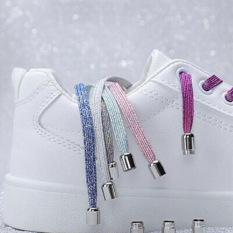 Men's Accessories: No Tie Locked Elastic Shoelace Shoe Lace Lazy Laces Sneakers Sports - NO.20 Glitter Blue