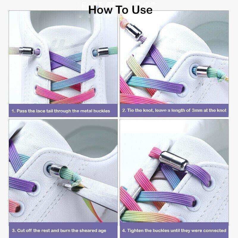 Men's Accessories: No Tie Locked Elastic Shoelace Shoe Lace Lazy Laces Sneakers Sports - NO.12 Glitter Dark