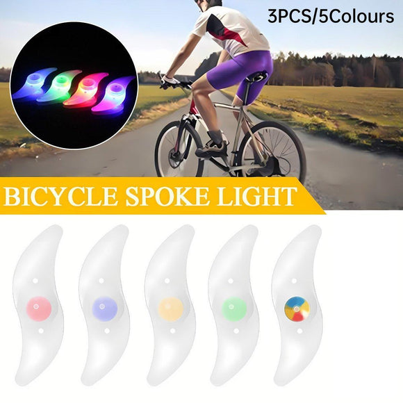 3PCS Mountain Bike Spoke Light Colourful LED Wheel Light Silicone Cycling Gear - Colourful