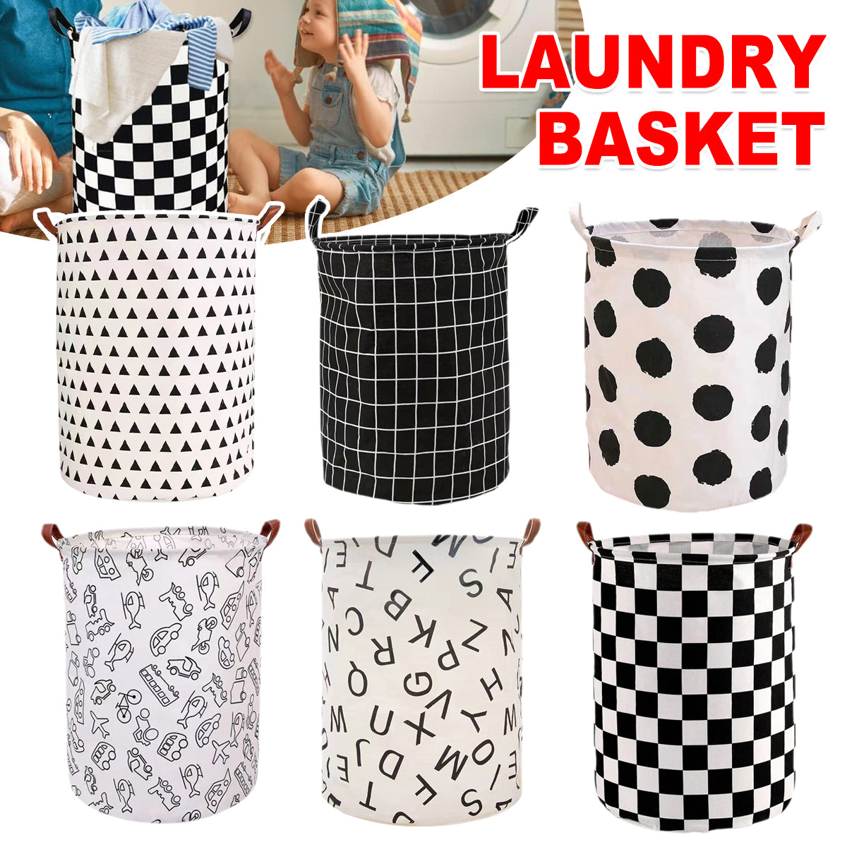 Clothing & Wardrobe Storage: Foldable Laundry Basket Dirty Clothes Hamper Toy Storage Organizer Storage Bin - Cars